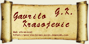 Gavrilo Krasojević vizit kartica